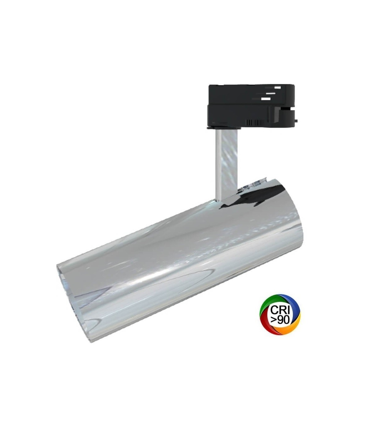 Foco Carril LED CROMO PLATA 30W 3.600Lm 24-60º IP20 