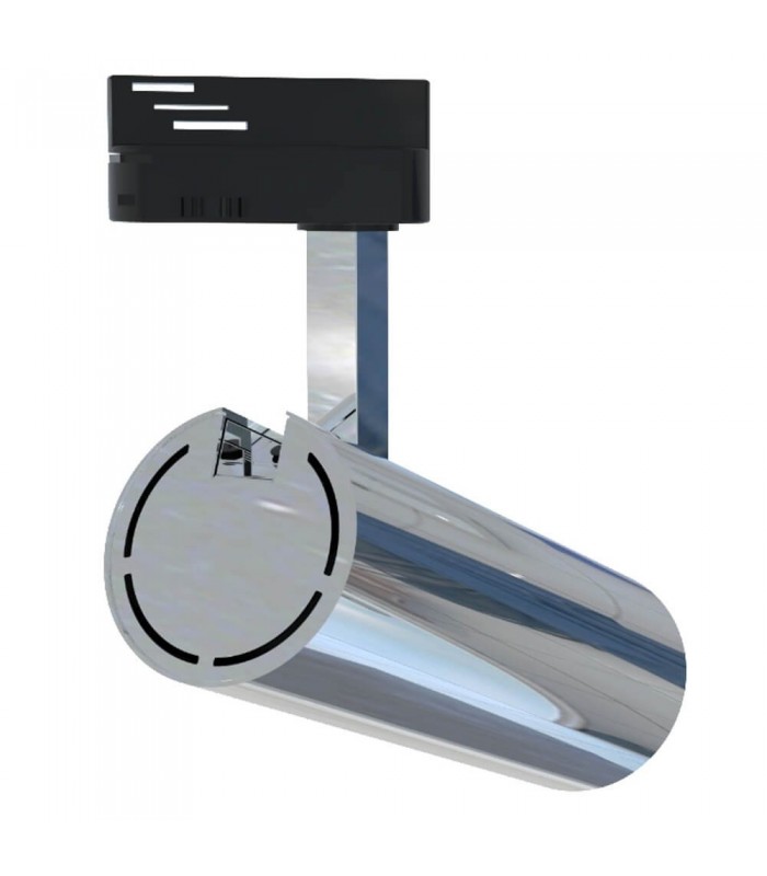 Foco Carril LED CROMO PLATA 30W 3.600Lm 24-60º IP20 