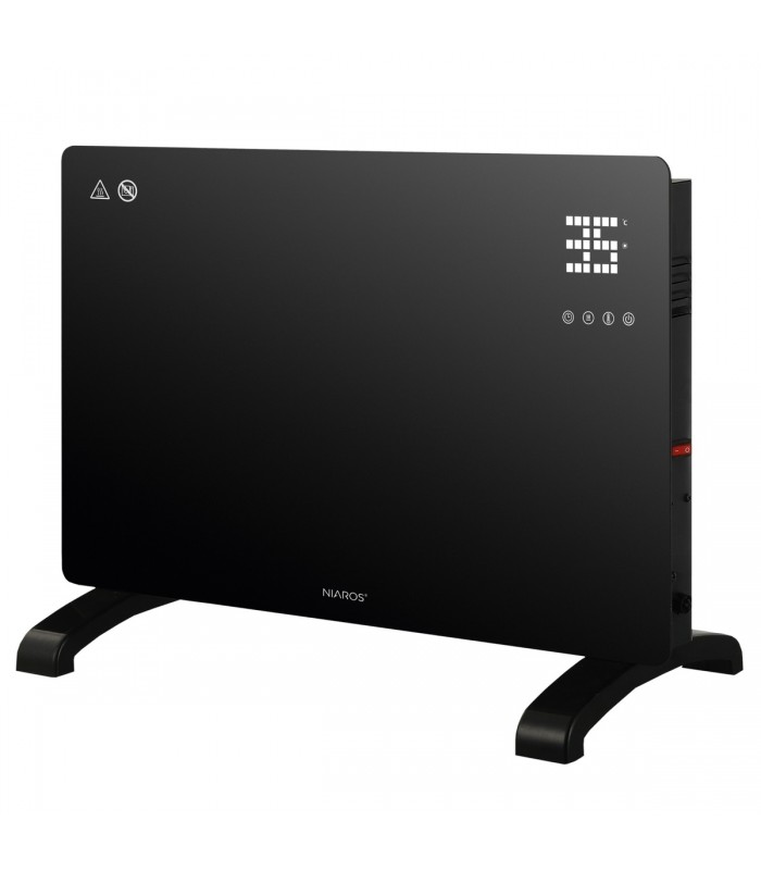 Radiador Convector de cristal Inteligente WIFI ZANTHUS Negro 2000W