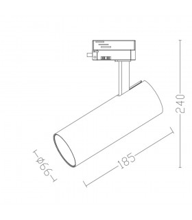 Foco Carril LED CROMO PLATA 30W 3.600Lm 24-60º IP20 