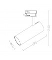 Foco Carril LED CROMO PLATA 30W 3.600Lm 24-60º IP20 