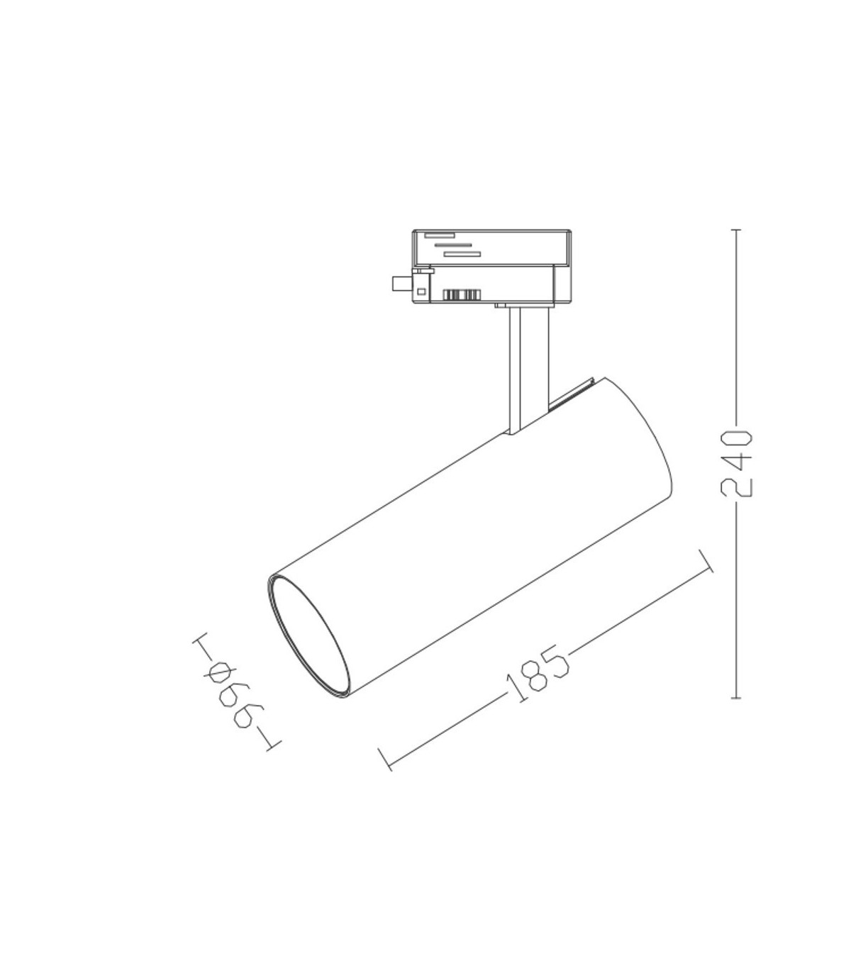 Foco Carril LED CROMO PLATA 30W 3.600Lm 24-60º IP20 