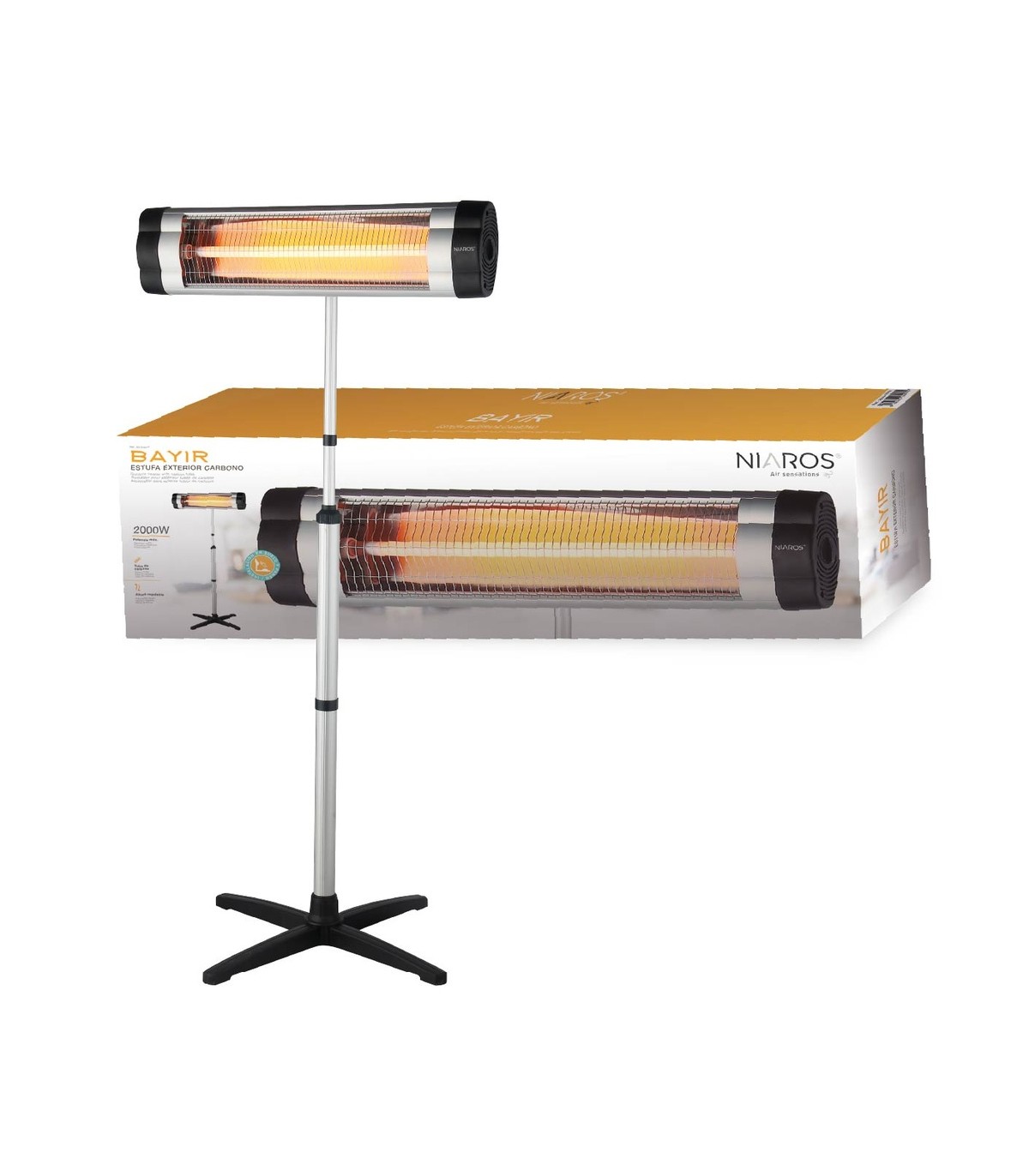 Estufa Exterior Tubo de Carbon BAYIR 2000W