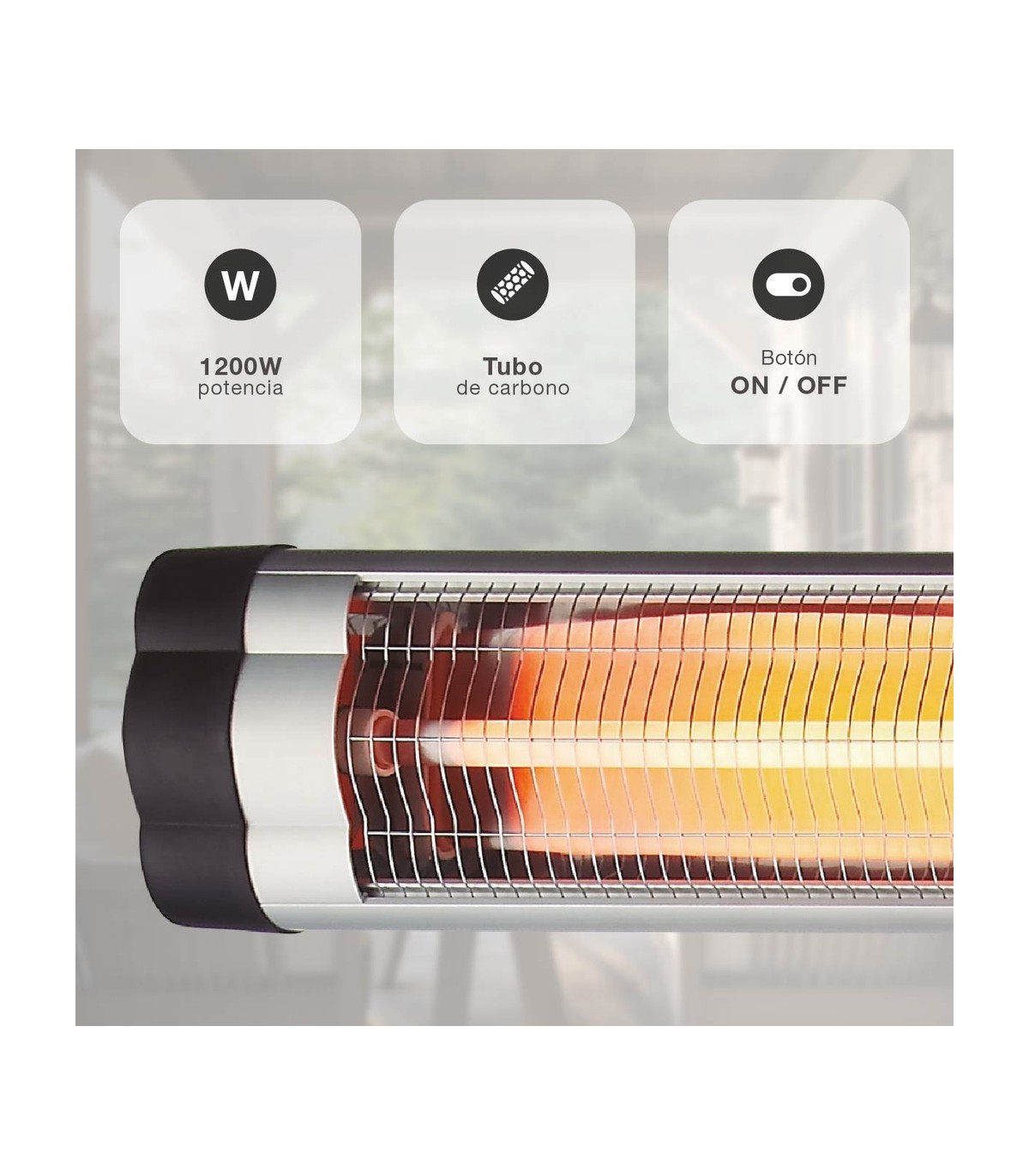 Estufa Exterior Tubo de Carbon BAYIR 2000W