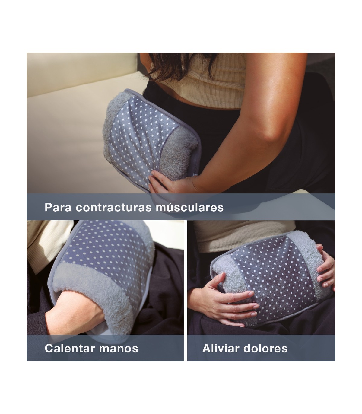 Bolsa de agua caliente eléctrica Maldan Gris 400W
