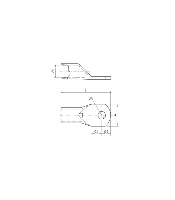 Terminal Cobre Electrolítico Tubular T95/14