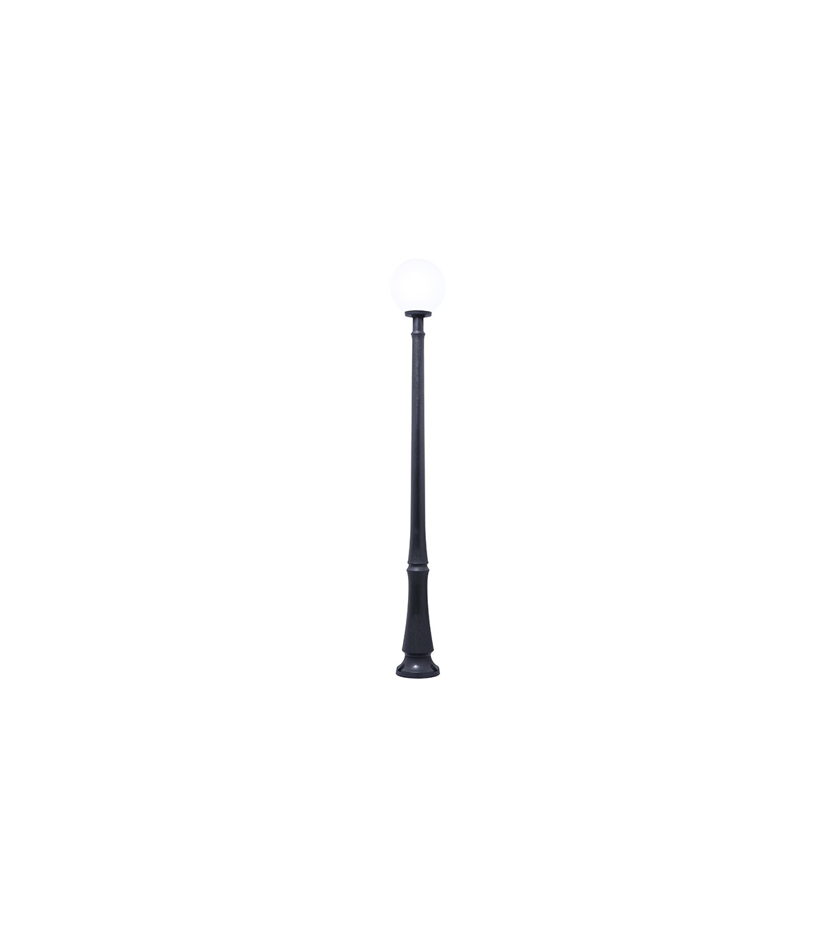 Farola Exterior Resina GLOBE 1xE27 Negro IP55 Ø30x227Cm