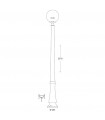 Farola Exterior Resina GLOBE 1xE27 Negro IP55 Ø30x227Cm