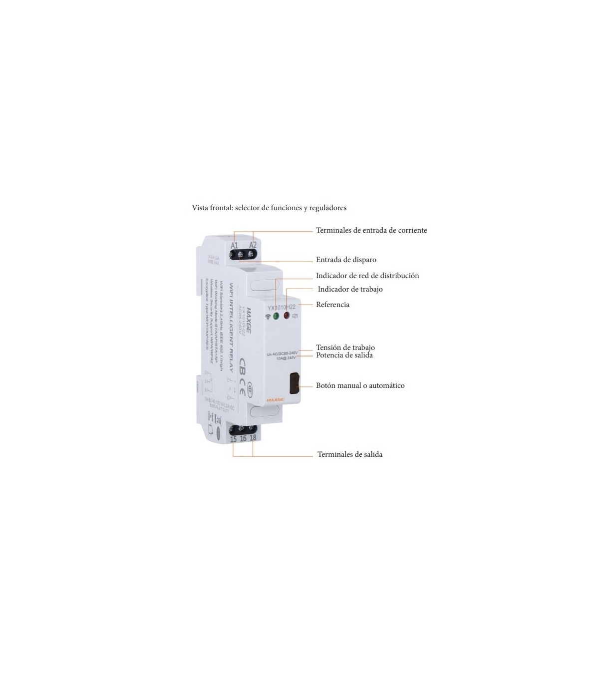 Relé de control inteligente por WiFi 230VAC
