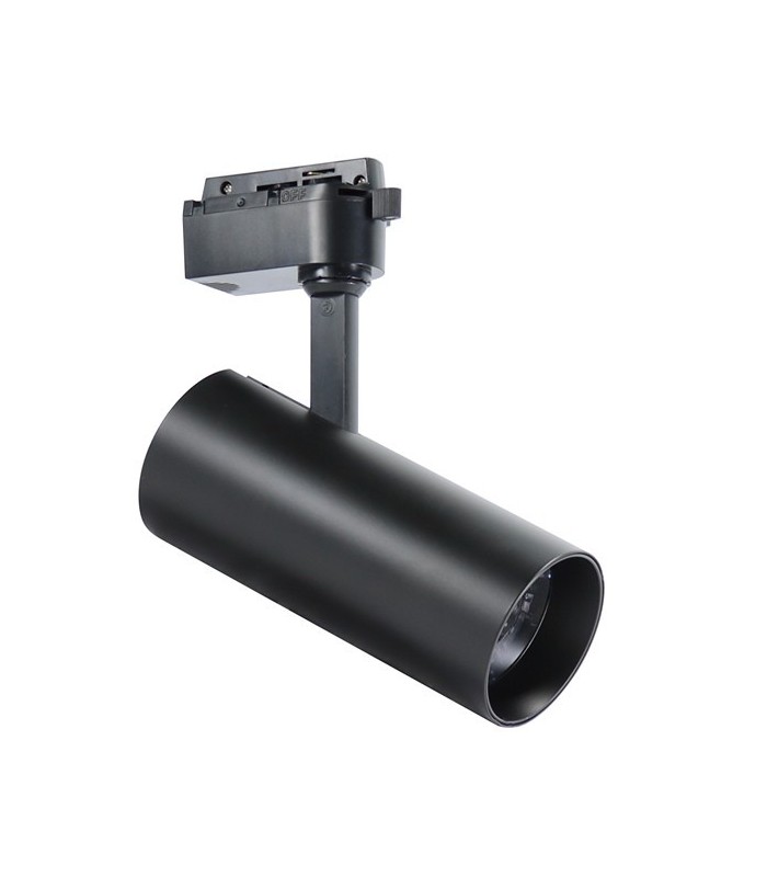 Foco Carril LED ROMA 30W 3.000Lm 36° IP20 Negro Monofásico 