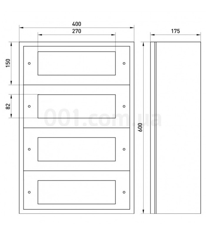Envolvente Modular Superficie 60 Módulos 4 Filas 600x400x140mm IP54
