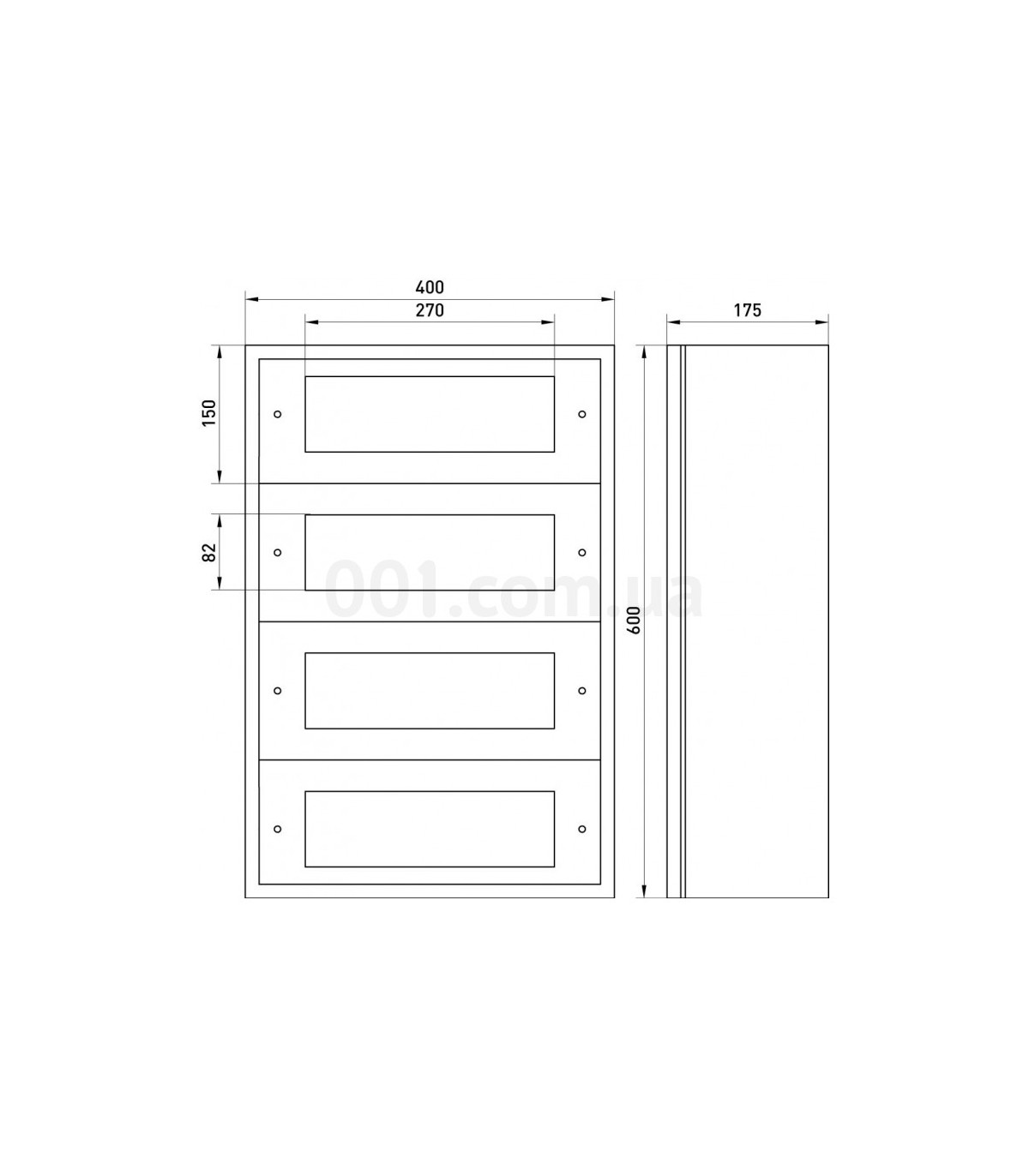 Envolvente Modular Superficie 60 Módulos 4 Filas 600x400x140mm IP54