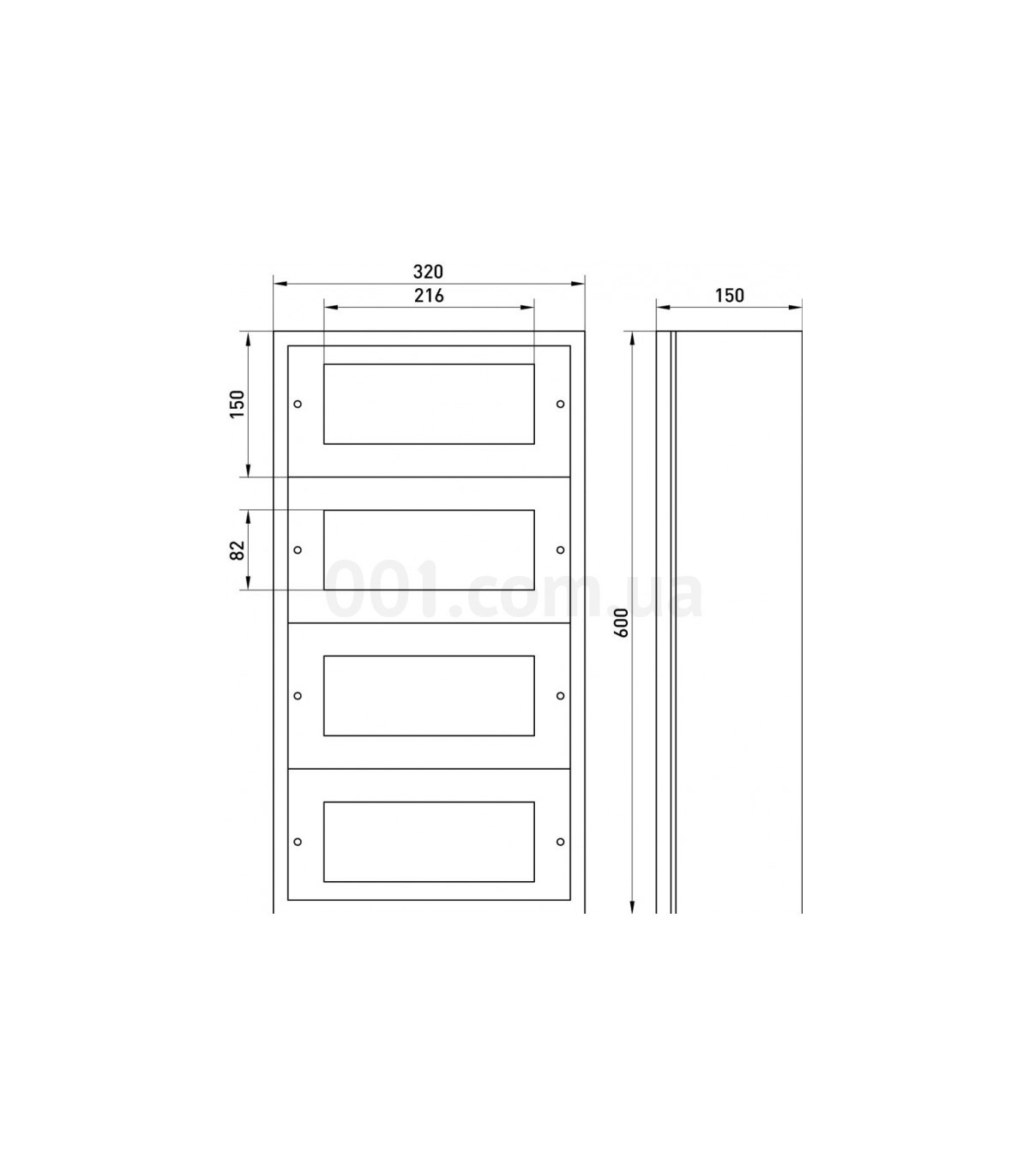 Envolvente Modular Superficie 48 Módulos 4 Filas 600x320x140mm IP54