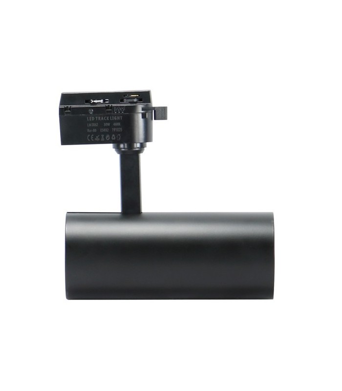 Foco Carril LED ROMA 30W 3.000Lm 36° IP20 Negro Monofásico 