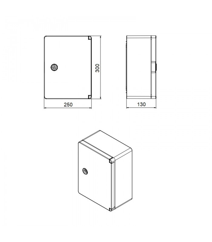 Caja Superficie Serie GAVIA ABS Puerta Opaca 30x25x13cm IP65