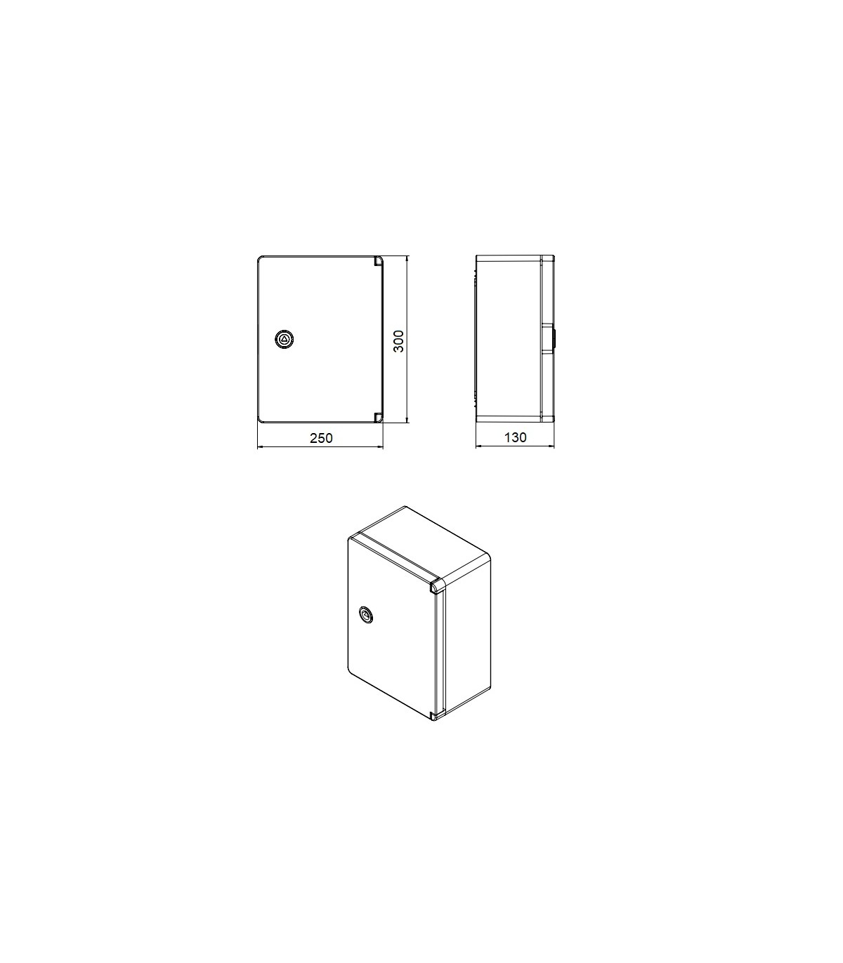 Caja Superficie Serie GAVIA ABS Puerta Opaca 30x25x13cm IP65