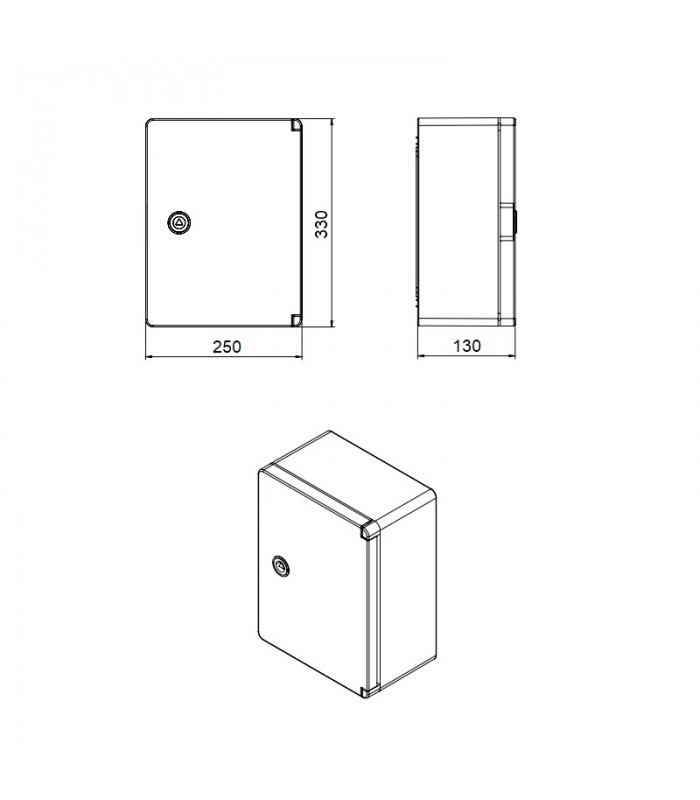Caja Superficie Serie GAVIA ABS Puerta Opaca 33x25x13cm IP65