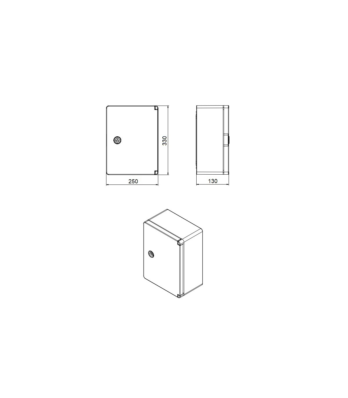 Caja Superficie Serie GAVIA ABS Puerta Opaca 33x25x13cm IP65