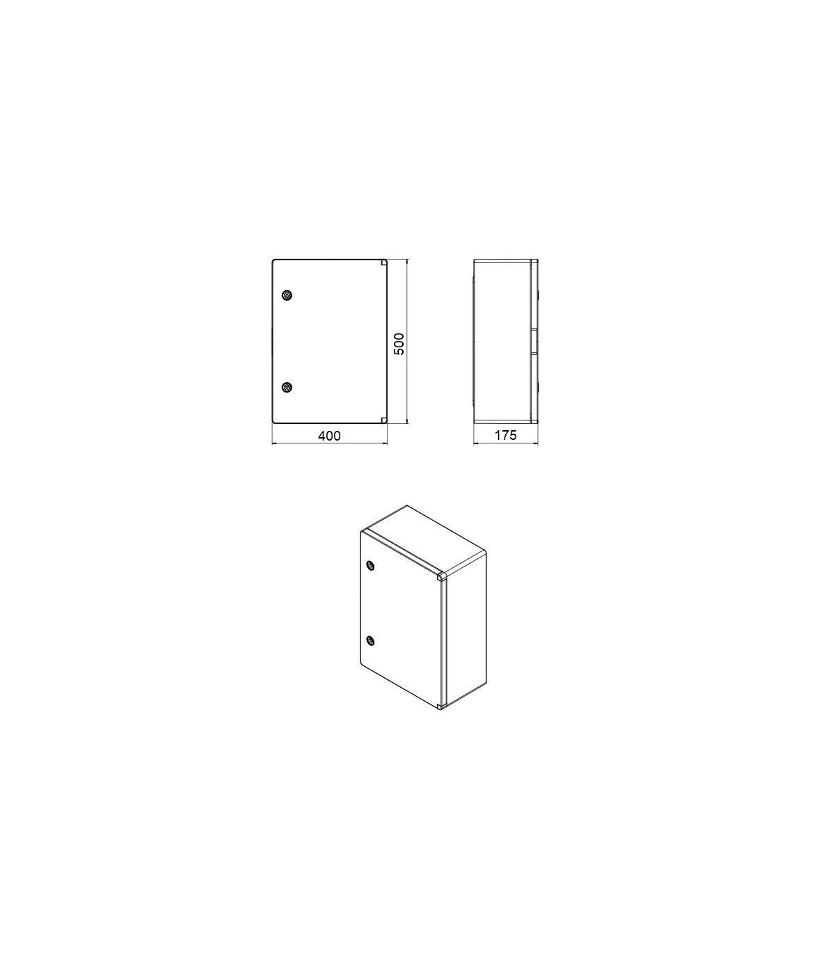 Caja Superficie Serie GAVIA ABS Puerta Opaca 50x40x17.5cm IP65