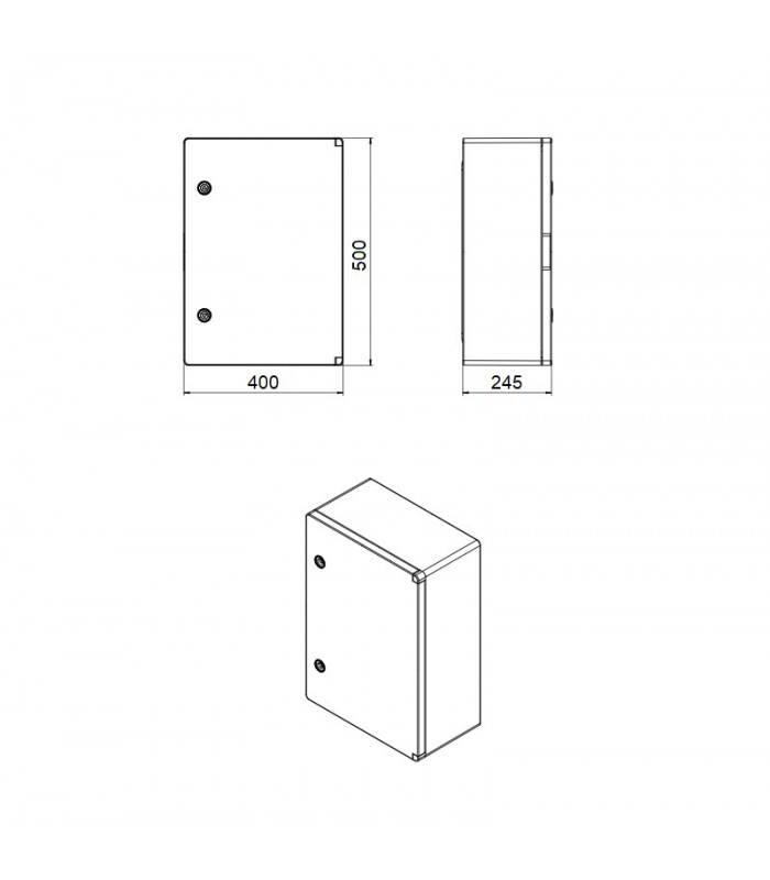 Caja Superficie Serie GAVIA ABS Puerta Opaca 50x40x24.5cm IP65