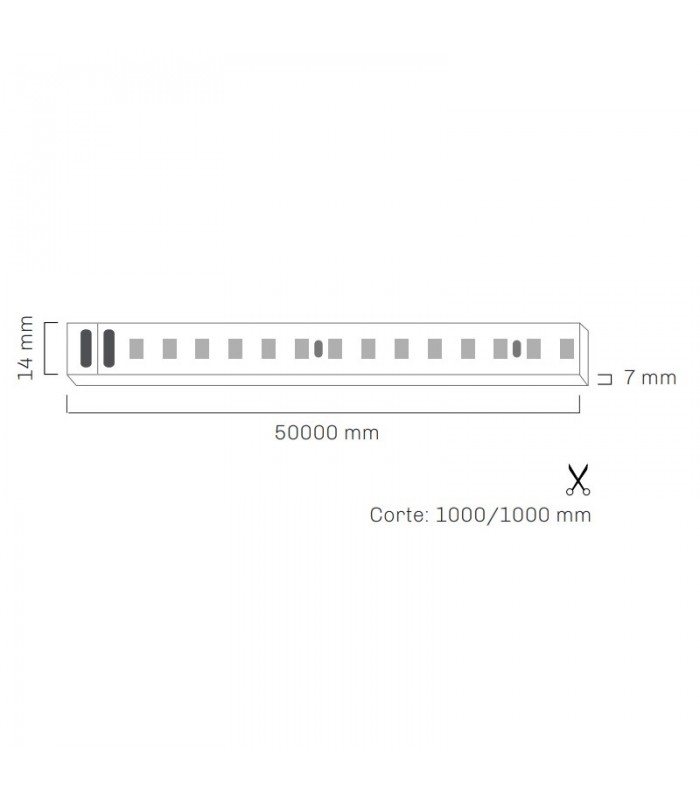 Tira Led MAXLED 220V 12W 960Lm/M IP65 -Metro-