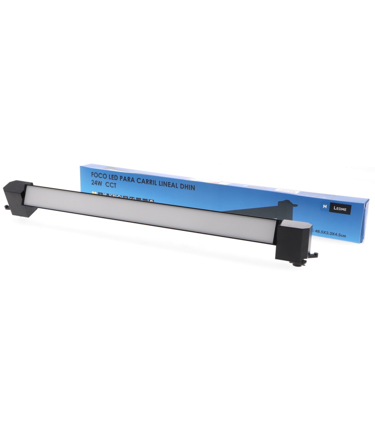 Foco Carril Monofásico DHIN 24W 2400Lm 120º Negro CCT