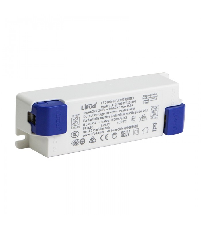 Driver LIFUD 62W OUT 30-40VDC 1550mA Free Flicker