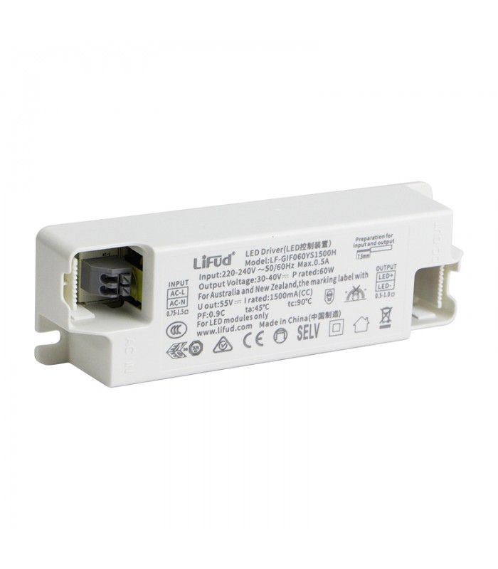 Driver LIFUD 62W OUT 30-40VDC 1550mA Free Flicker