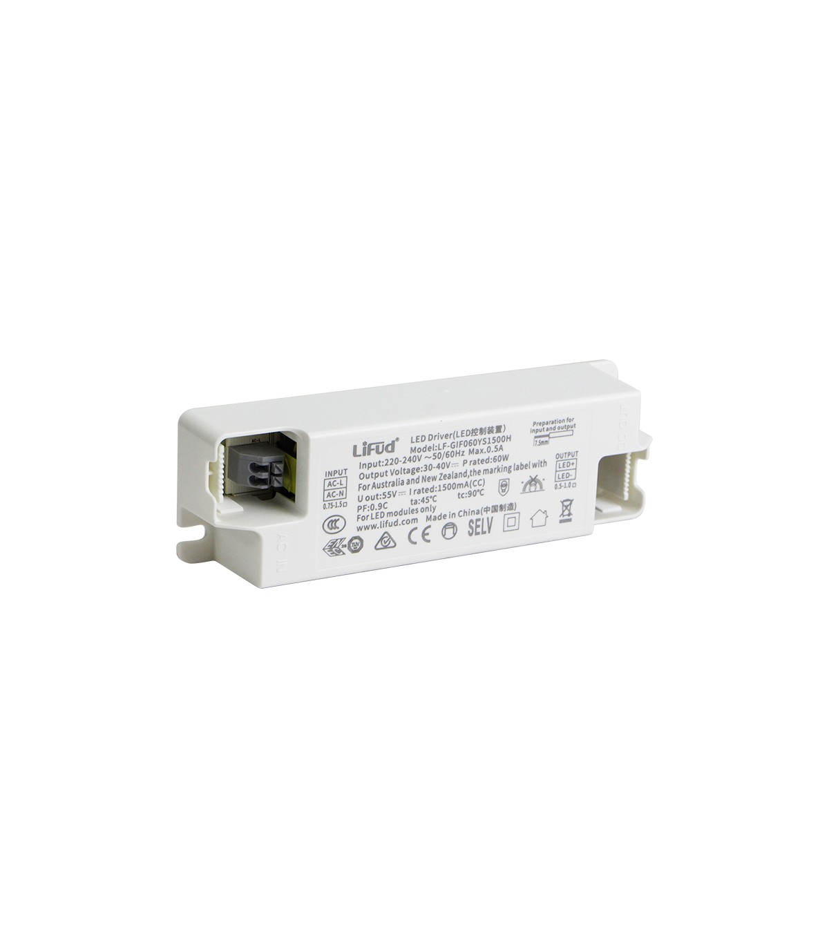 Driver LIFUD 62W OUT 30-40VDC 1550mA Free Flicker