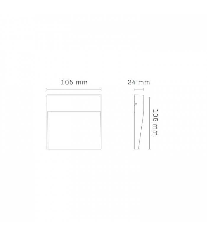 Baliza Led Superficie Cuadrada BAKERI Blanco 3W 370LM IP54 CCT