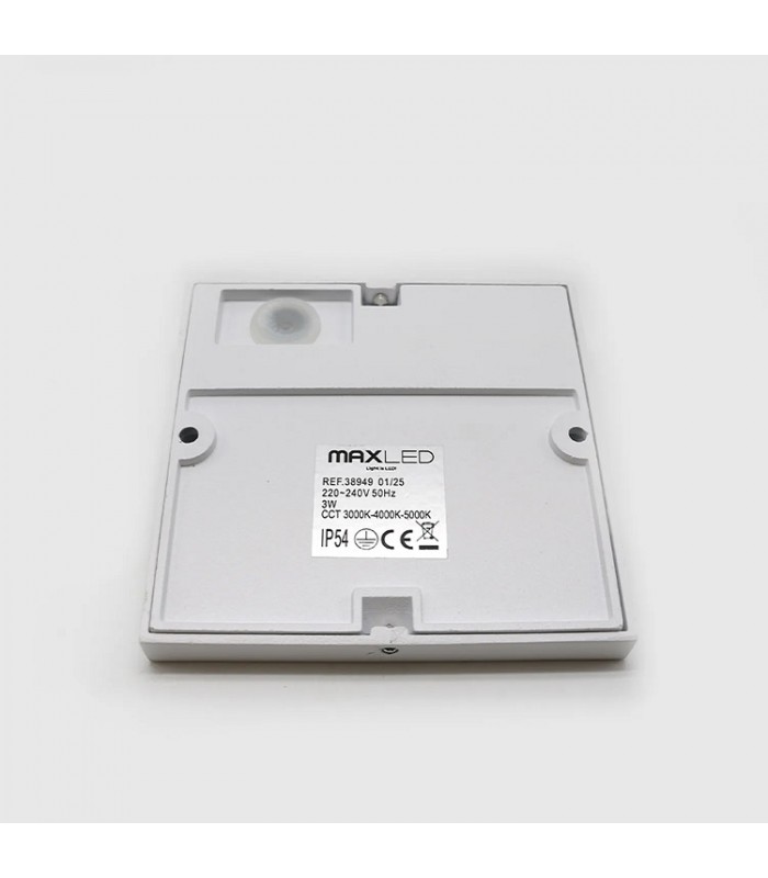 Baliza Led Superficie Cuadrada BAKERI Blanco 3W 370LM IP54 CCT