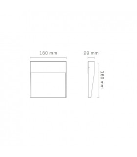 Baliza Led Superficie Cuadrada BAKERI Blanco 6.5W 675LM IP54 CCT