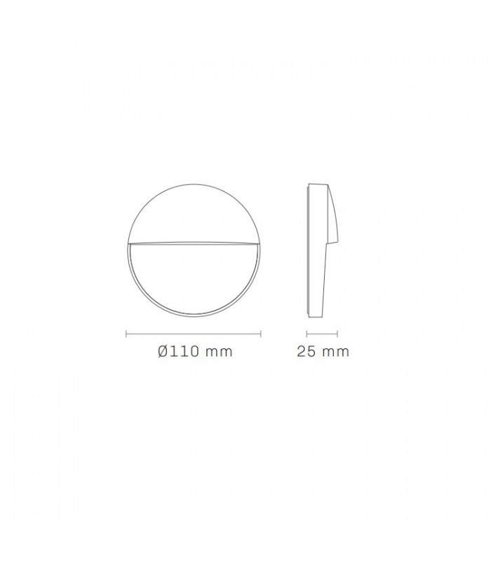 Baliza Led Superficie Redonda BAKERI Blanco 3W 370LM IP54 CCT