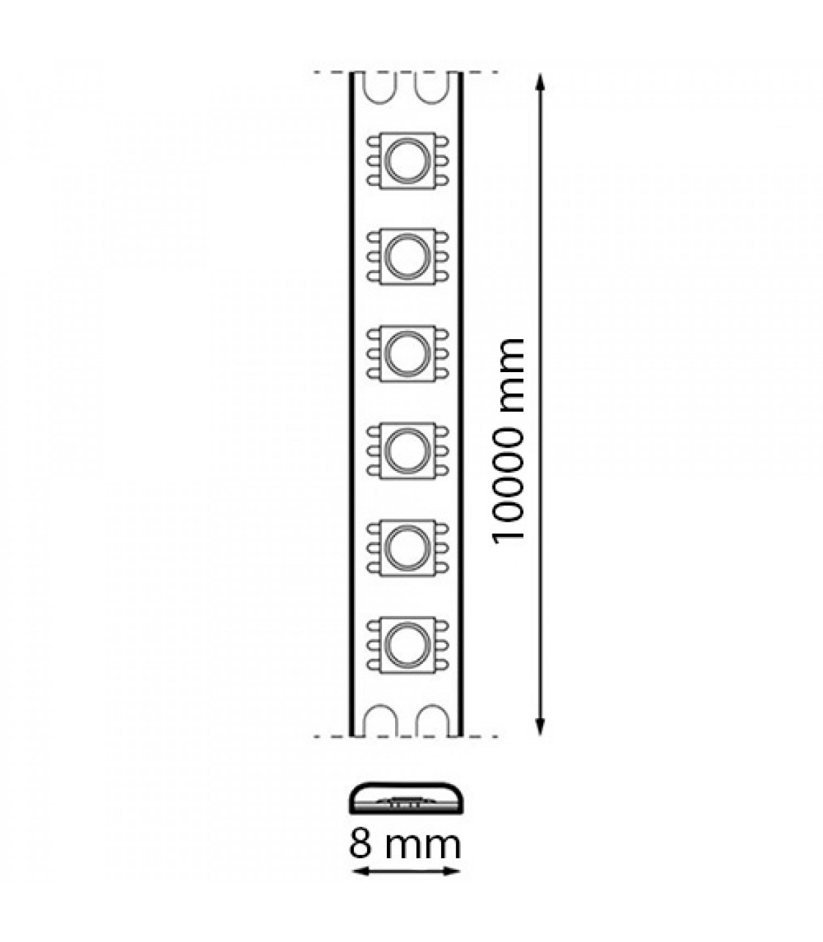 Tira Flexible COB NAKE 10W 1100Lm/M 324Led/m IP20 DC24V -10 Metros-