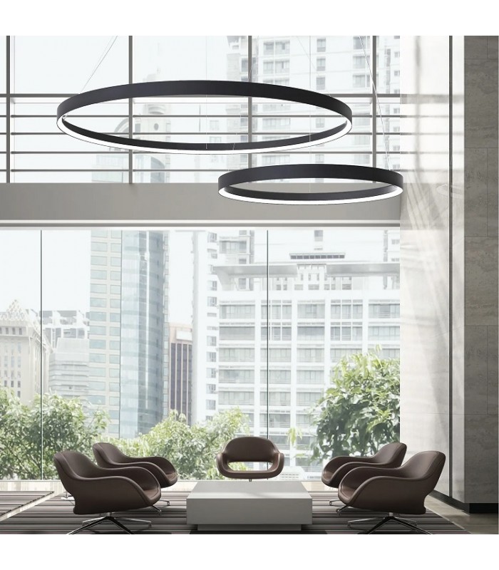 Lámpara Colgante circular ARC Ø900mm 60W 6900Lm Negro