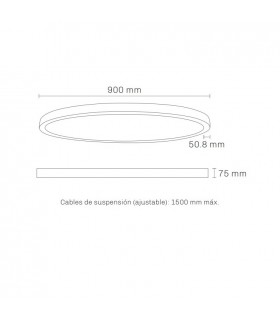 Lámpara Colgante circular ARC Ø900mm 60W 6900Lm Blanco