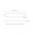 Lámpara Colgante circular ARC Ø1200mm 80W 9200Lm Negro