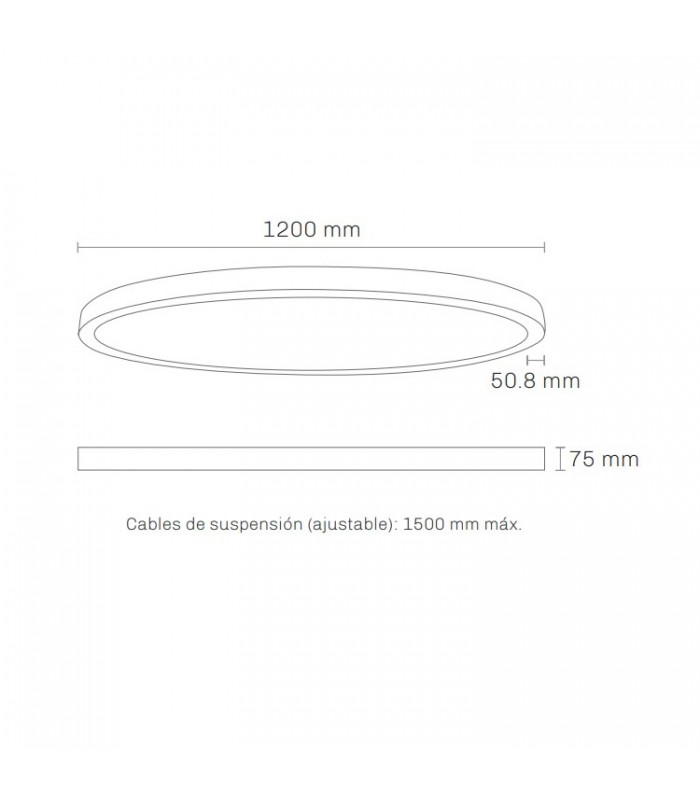 Lámpara Colgante circular ARC Ø1200mm 80W 9200Lm Blanco