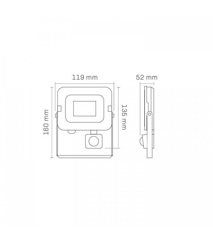 Proyector Led MAXLED SLIM Detector Movimiento 10W 800Lm IP65