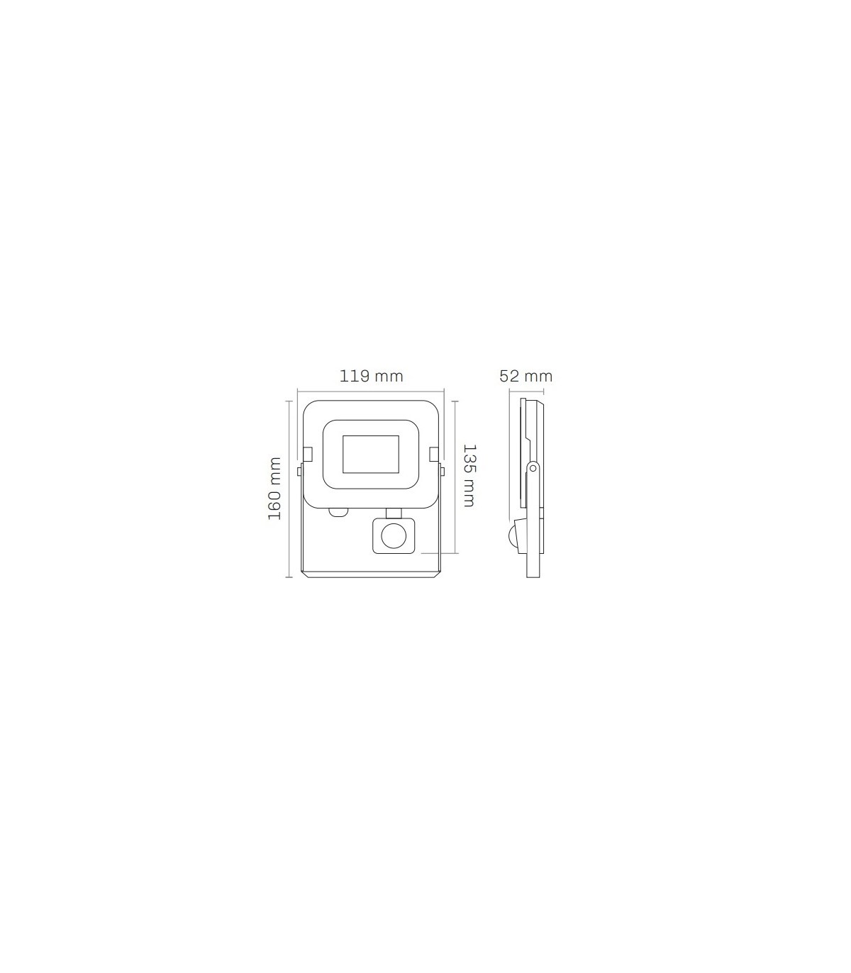 Proyector Led MAXLED SLIM Detector Movimiento 10W 800Lm IP65