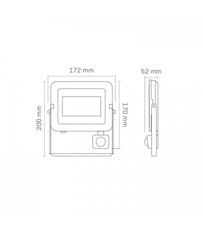 Proyector Led MAXLED SLIM Detector Movimiento 30W 2400Lm IP65