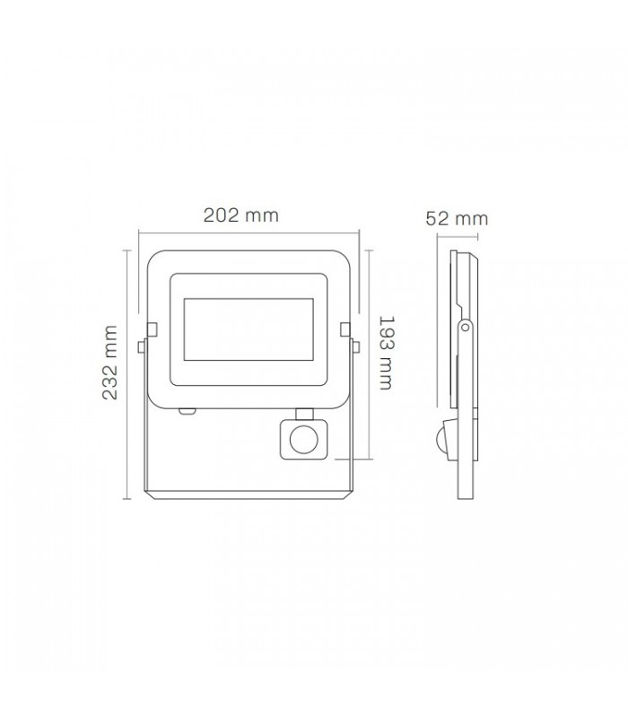 Proyector Led MAXLED SLIM Detector Movimiento 50W 4000Lm IP65