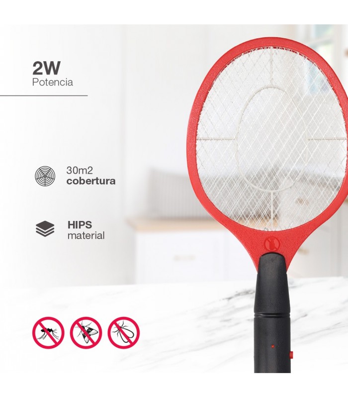 Raqueta eléctrica mata insectos 2xAA