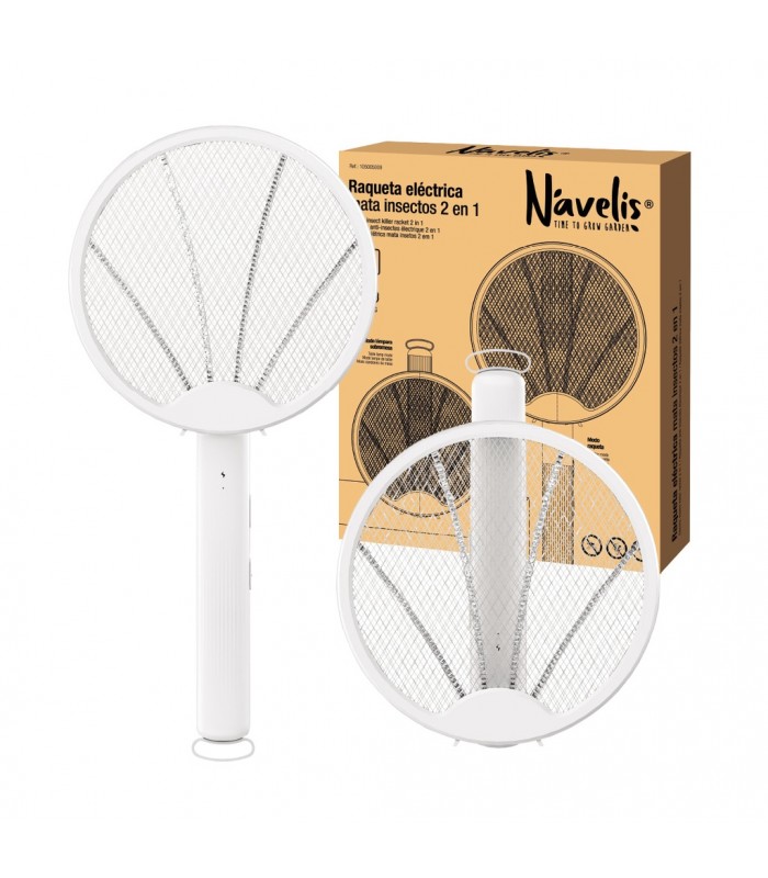 Raqueta eléctrica mata insectos 2 en 1 USB Recargable