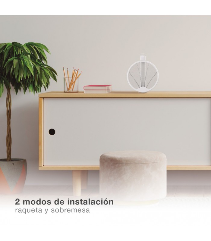 Raqueta eléctrica mata insectos 2 en 1 USB Recargable