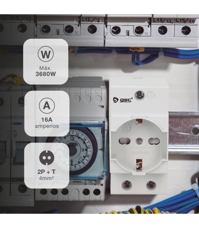Toma de corriente Schuko modular DIN 250V 16A GSC