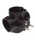 Ladrón cuatro Salidas Schuko 16A 250V Negro