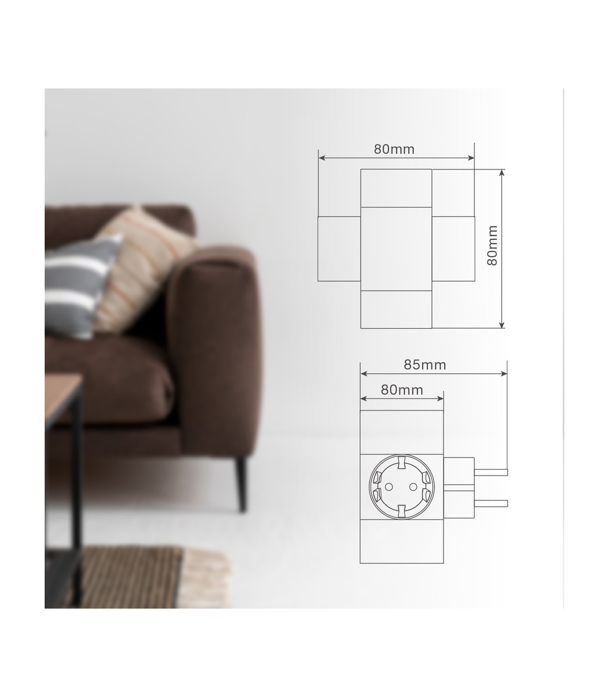 Ladrón cuatro Salidas Schuko 16A 250V Negro
