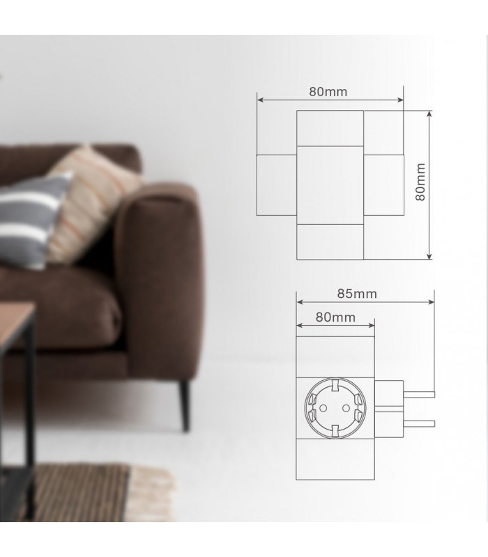 Ladrón cuatro Salidas Schuko 16A 250V