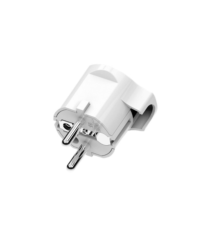 Clavija enchufe ultrafina 4.8mm 16A 250V Blanco